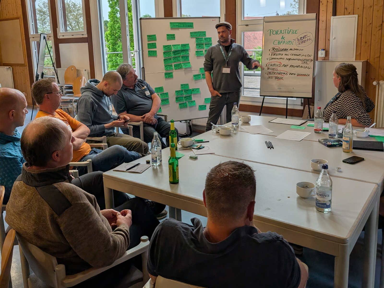 Ideenfindung und Austausch der Machbarschaft Landwirtschaft bei der Auftaktveranstaltung
